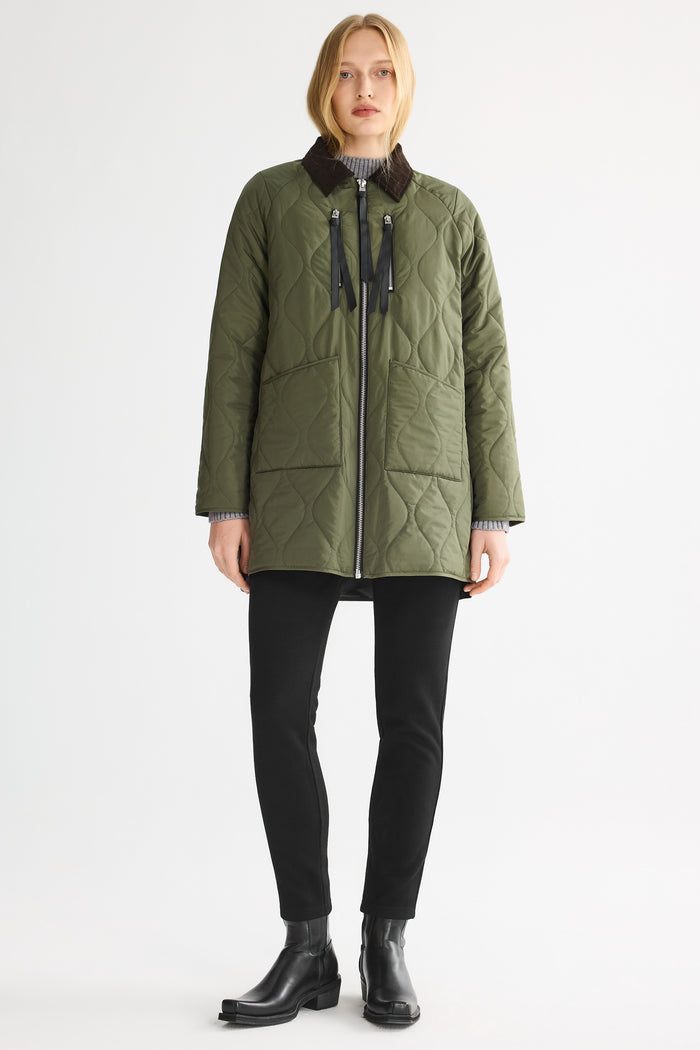 092 Universe® Lightweight Jacket with Corduroy Collar #color_green