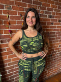 100% Cotton Green Forest Tie Dye Crop Bralette Top -Fair Trade Made