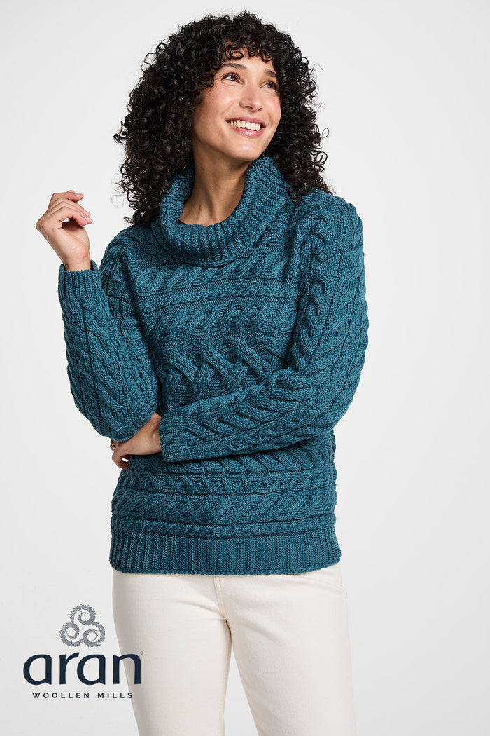 100% Super Soft Merino Wool Cowl Neck Teal