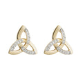 14K Two Tone Diamond Trinity Knot Stud Earrings