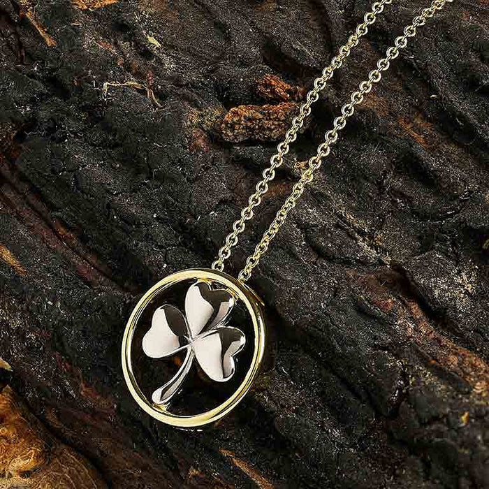 14kt Gold Vermeil Shamrock Necklace