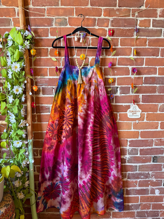 Sugar Magnolia Tie Dye Dress 100% Cotton