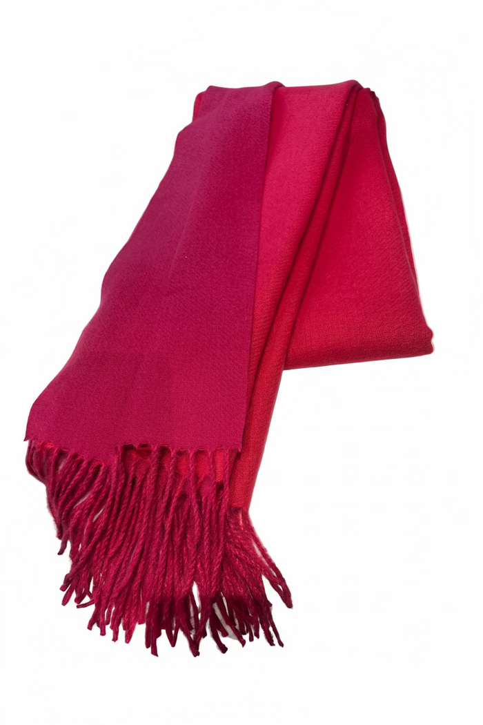 Royale Cerise Cashmere Blend 2tone Wrap - Cashmere Wrap