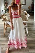 Addison - Lace-Up Square Collar Sling Dress