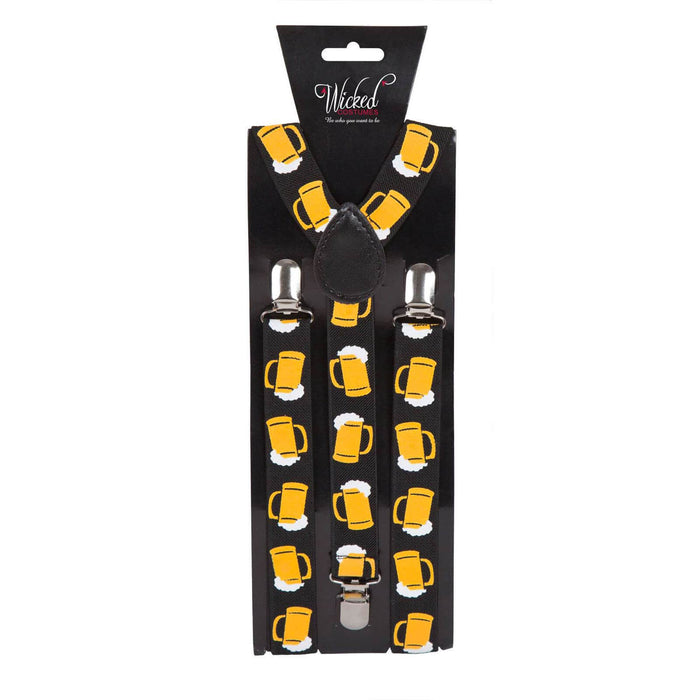 Adult Braces Pattern Print Adjustable Fancy Dress Party Beer