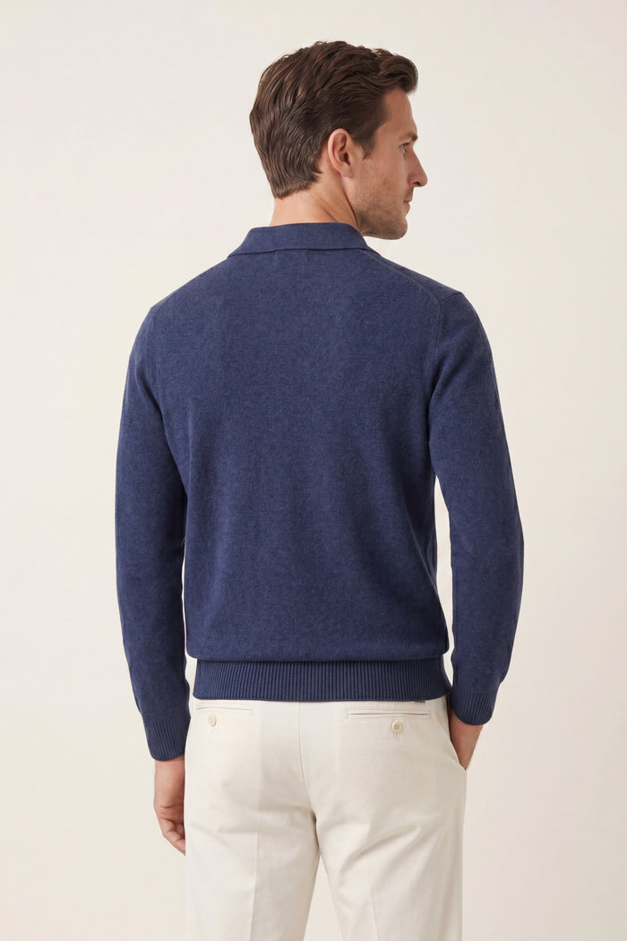 Alessandro Merino Polo Knit Blue