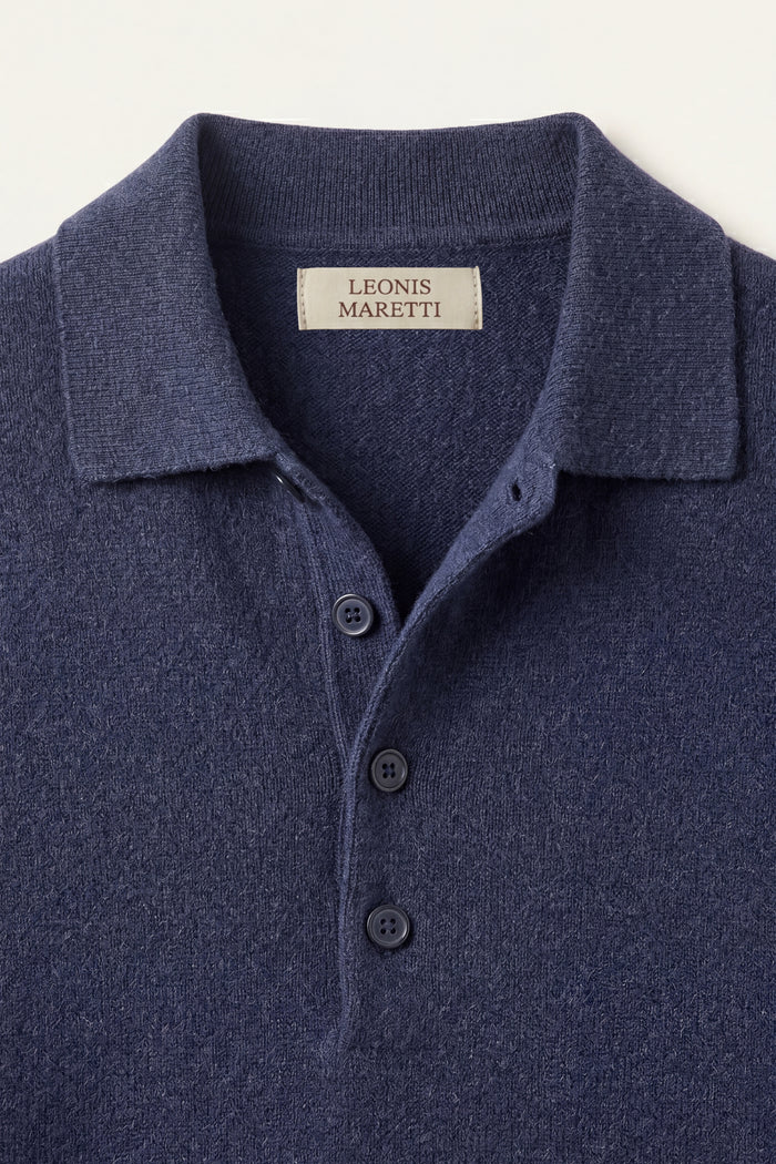 Alessandro Merino Polo Knit Blue