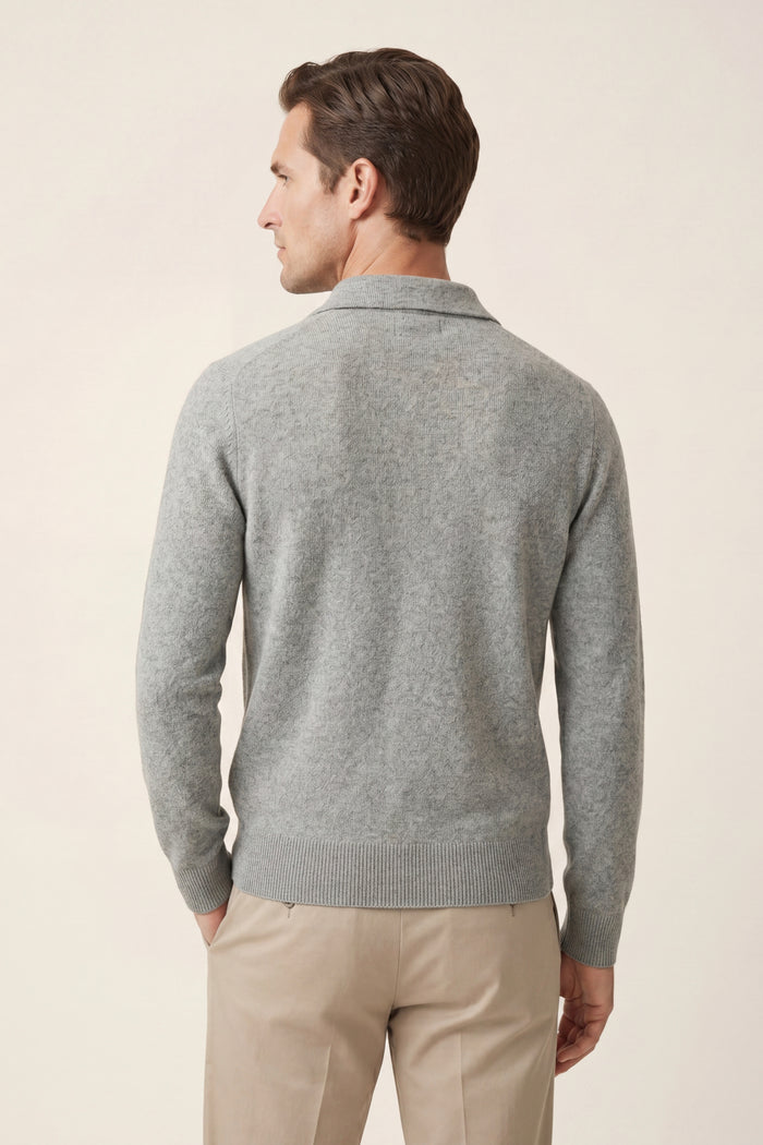 Alessandro Merino Polo Knit Grey