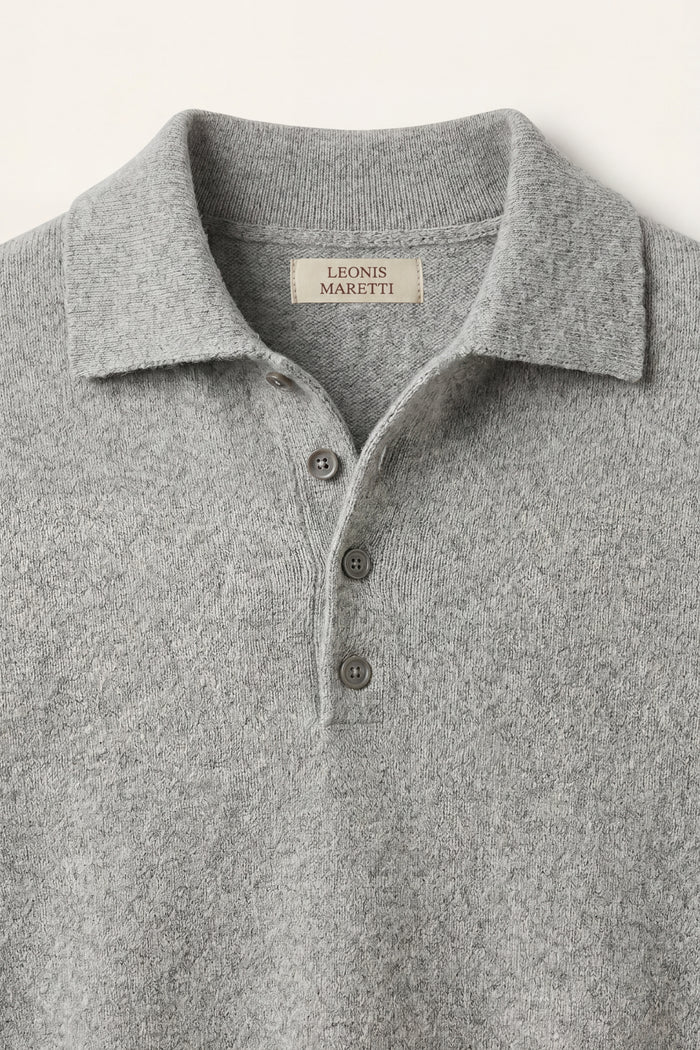 Alessandro Merino Polo Knit Grey