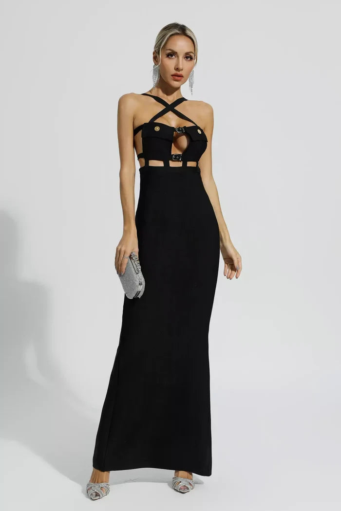 Anaya Backless Criss-Cross Maxi Dress