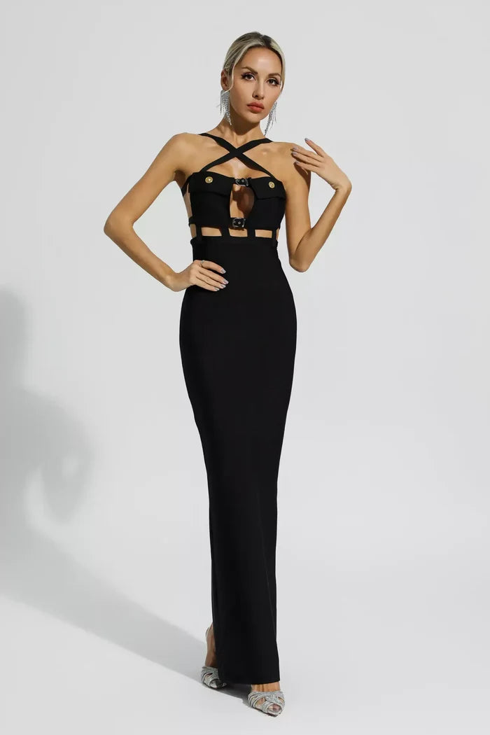 Anaya Backless Criss-Cross Maxi Dress