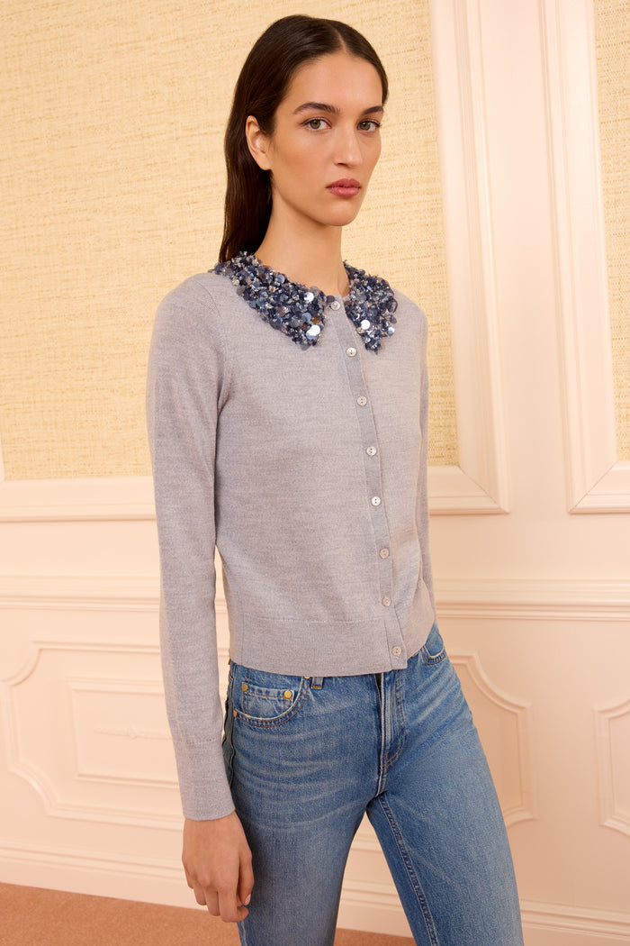 Anna Embellished Cardigan - Ash