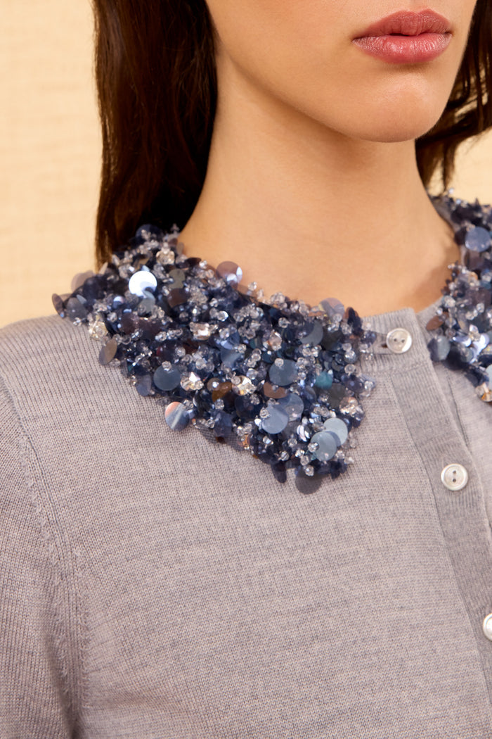Anna Embellished Cardigan - Ash