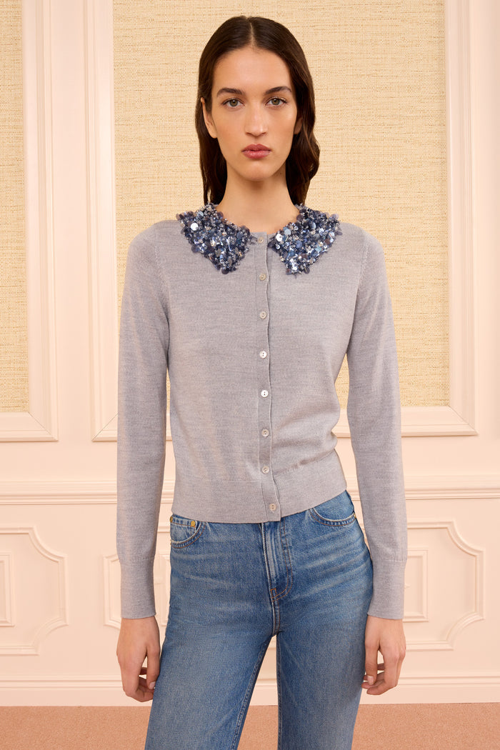 Anna Embellished Cardigan - Ash