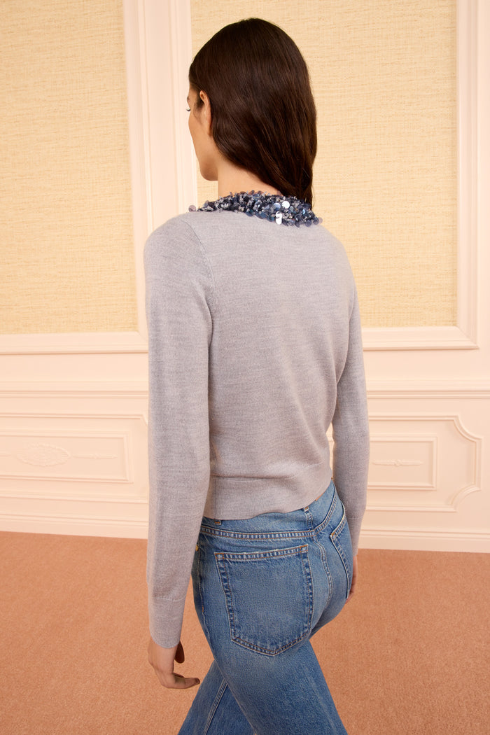 Anna Embellished Cardigan - Ash