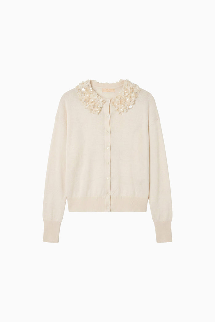 Anna Embellished Cardigan - Pearled Ivory