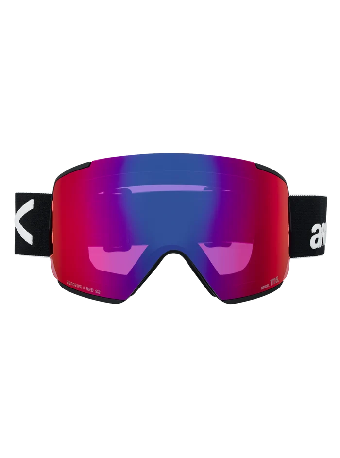 Product image of Anon M5 Goggles + Bonus Lens + MFI® Face Mask[Variant:Frame: Black, Lens: Perceive Sunny Red (14% / S3), Spare Lens: Perceive Cloudy Burst (59% / S1)]