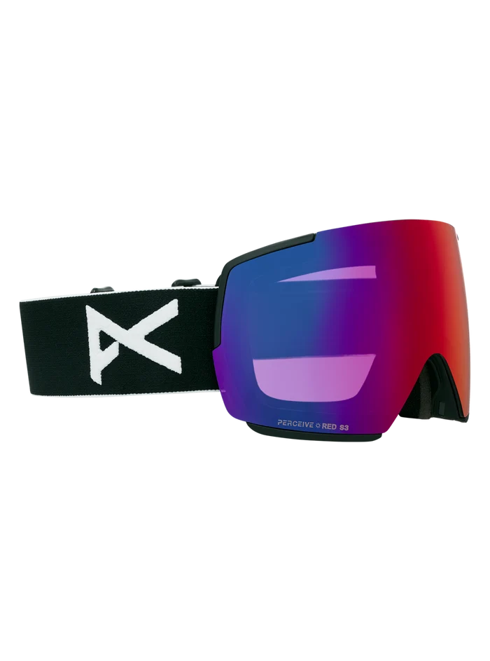 Product image of Anon M5 Goggles + Bonus Lens + MFI® Face Mask[Variant:Frame: Black, Lens: Perceive Sunny Red (14% / S3), Spare Lens: Perceive Cloudy Burst (59% / S1)]