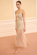 Araminta Crochet & Tulle Skirt - Sandstone
