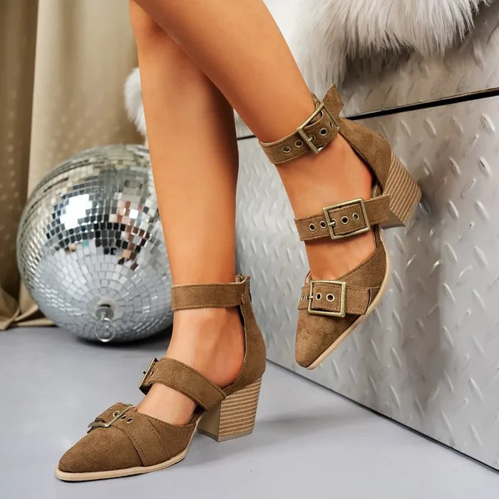 Arden Buckle Block Heels