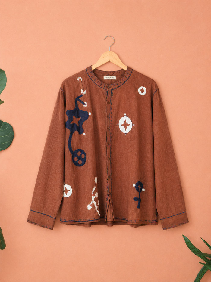 aren shirt - kala cotton applique (bloom)