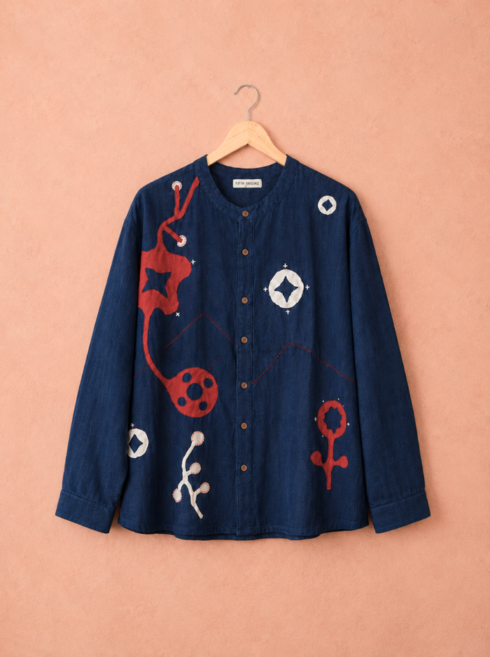 aren shirt - kala cotton applique (bloom)