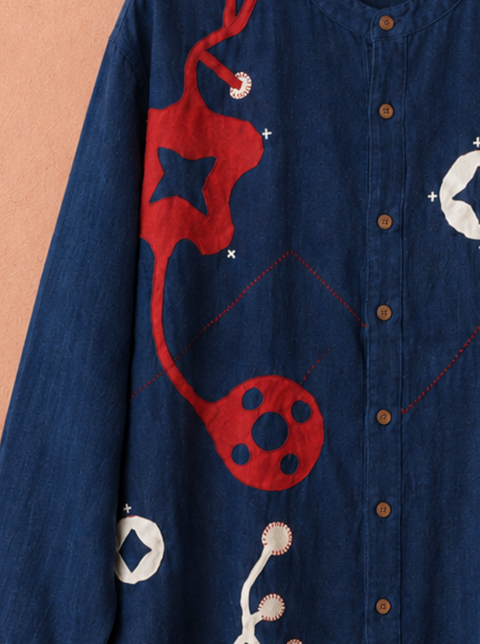 aren shirt - kala cotton applique (bloom)