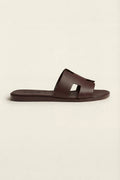 Arezzo Leather Sandal Dark Brown