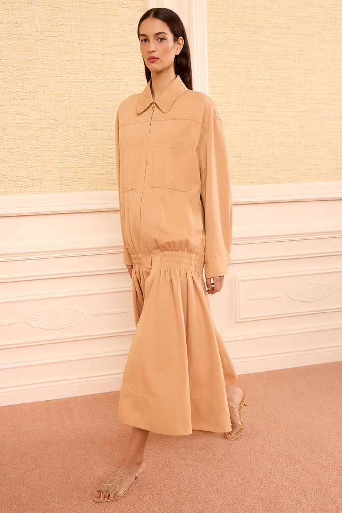 Aubrey Cotton Twill Coat - Fawn