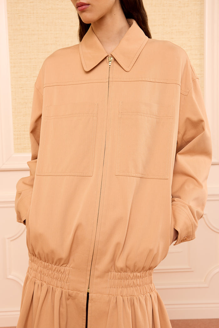 Aubrey Cotton Twill Coat - Fawn