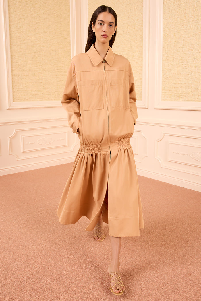 Aubrey Cotton Twill Coat - Fawn