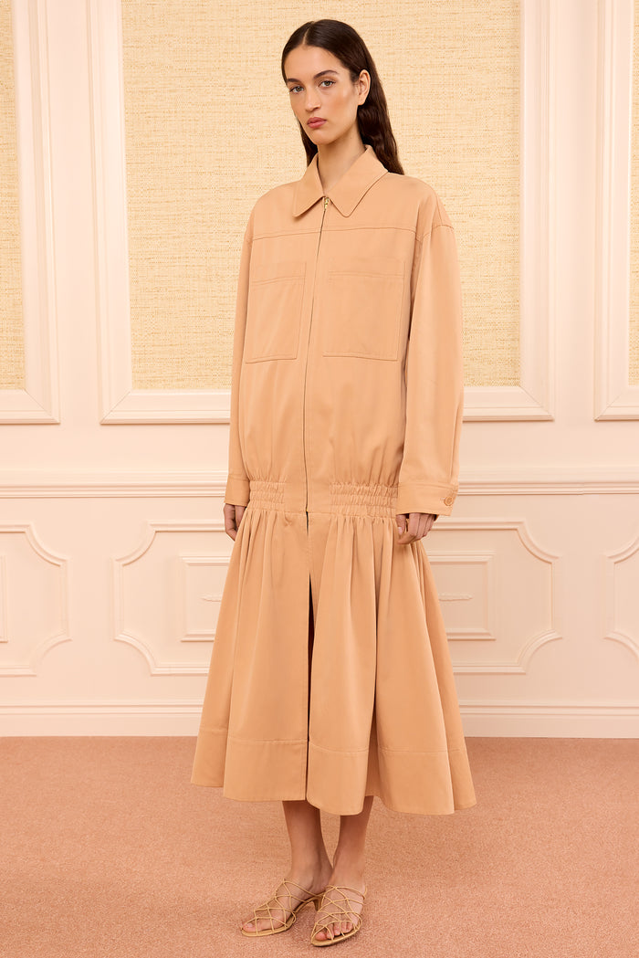 Aubrey Cotton Twill Coat - Fawn