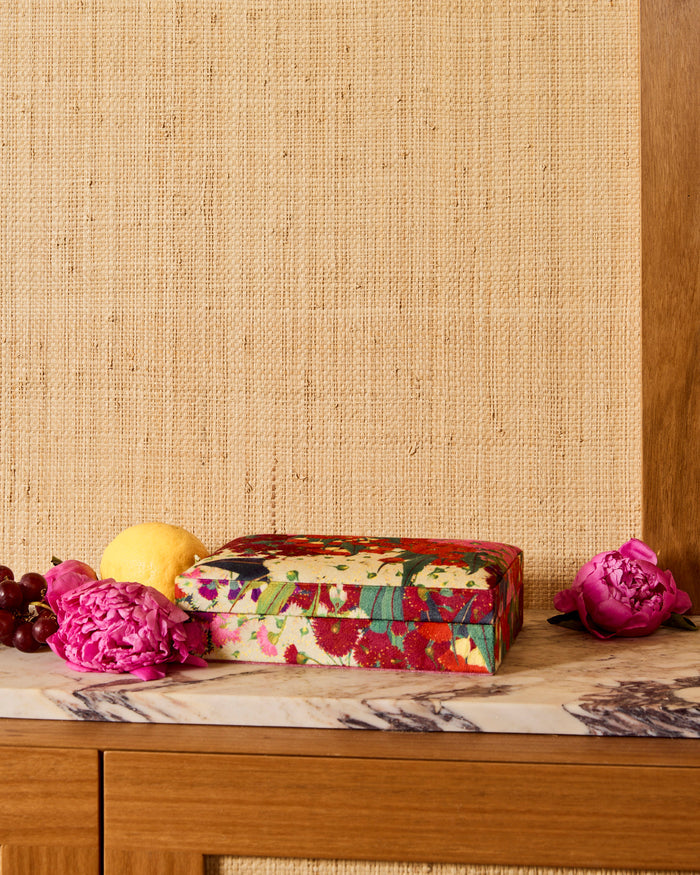 Australian Bush Blossom Velvet Jewellery Box Small