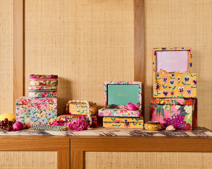Australian Bush Blossom Velvet Jewellery Box Small