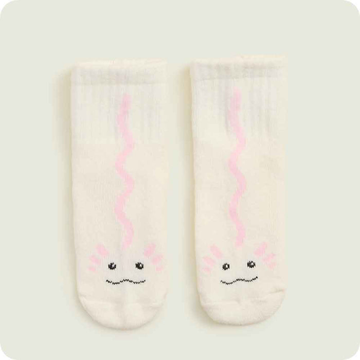 warmies pink axolotl knit baby socks