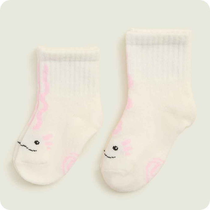 warmies pink axolotl knit baby socks two sizes