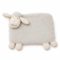 Eclectic Peluche baby lamb dou dou blankie in soft neutral plush with a smooth velvety finish for gentle comfort.