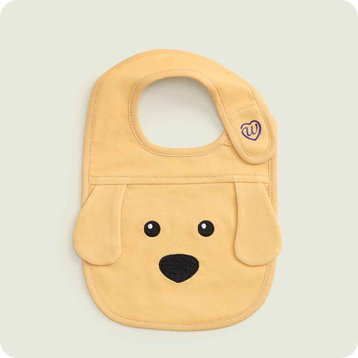 warmies golden dog baby bib set
