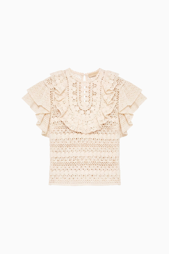 Bea Crochet Top - Cowrie