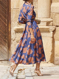 Beatrix - High-end Floral Print Lapel Dress