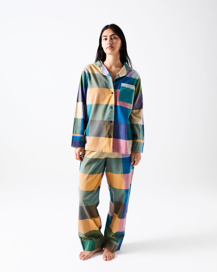 Bellevue Tartan Adult Flannelette Long Sleeve Shirt & Pant Pyjama Set