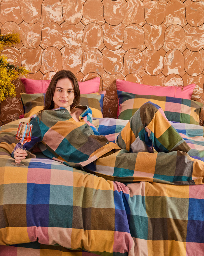 Bellevue Tartan Adult Flannelette Long Sleeve Shirt & Pant Pyjama Set