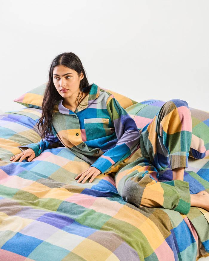 Bellevue Tartan Adult Flannelette Long Sleeve Shirt & Pant Pyjama Set