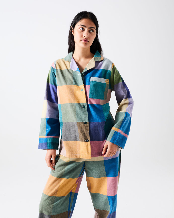 Bellevue Tartan Adult Flannelette Long Sleeve Shirt & Pant Pyjama Set