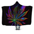 Blacklight Weed Hooded Blanket iEDM Epic Hoodie