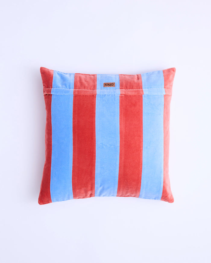 Blue Robin Velvet Cushion