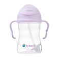 Eclectic b.box boysenberry weighted straw sippy cup with easy-grip handles and flip-top lid for toddlers.
