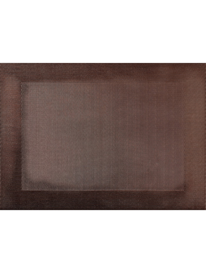 Eclectic ASA Selection brown PVC placemat with a refined woven texture for a modern and durable table setting.