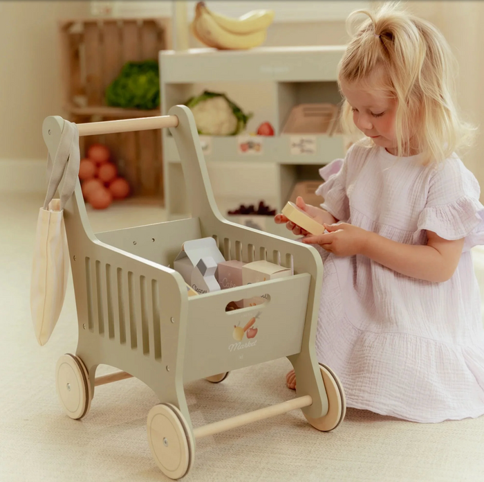 Caddie de courses en bois