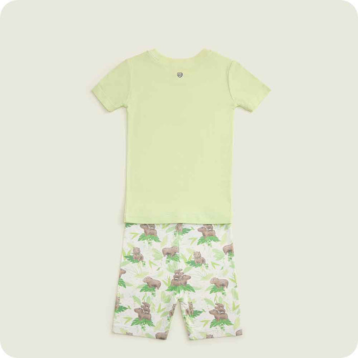 warmies Capybara Shorties Pajamas back view
